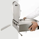 thumbnail of Tournus Handwaschbecken TS2000N mit Sensor (Batteriebetrieb), Seifenpumpe 500ml & Papierkorb: Abm  400x400x755mm, Becken 350x275mm, Tiefe 80mm