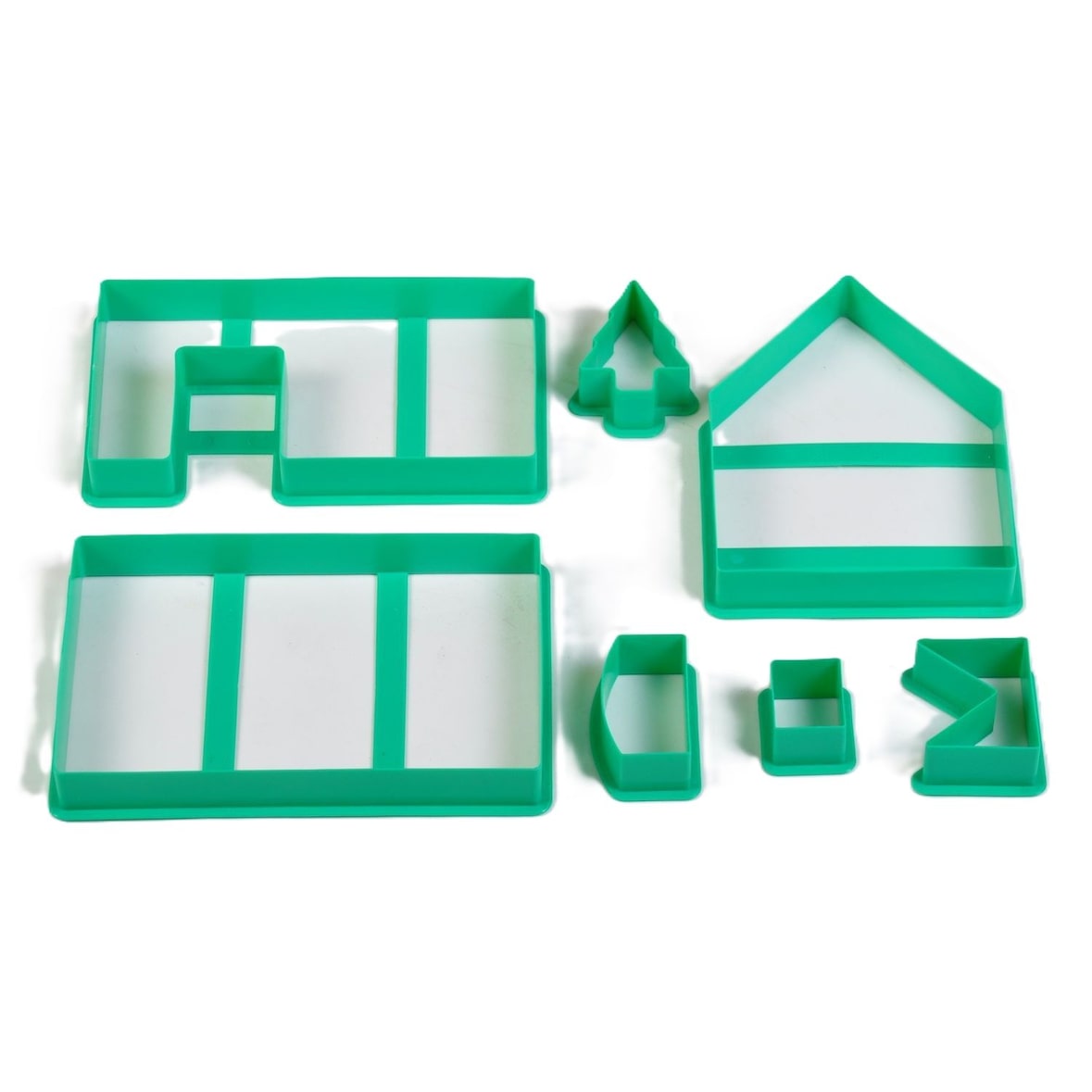 7 tlg.Ausstech-Formen-Set Lebkuchen-Haus Motivhaus Hexenhaus Deko Advent basteln