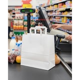 thumbnail of Papiertüten, Papiertaschen, Papiertragetaschen weiß, flacher Henkel 400 Stück, umweltfreundlich