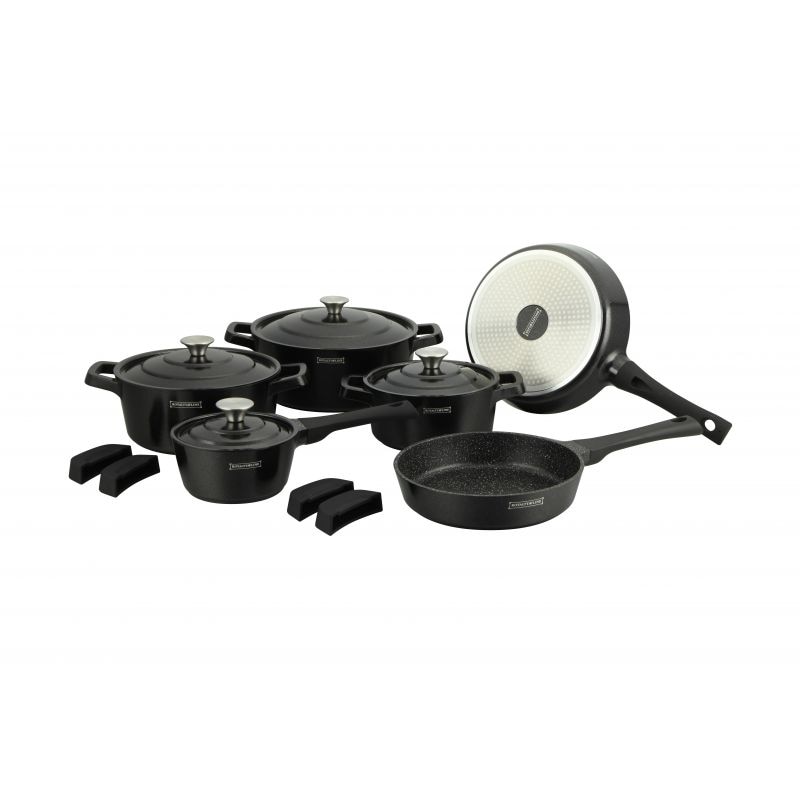Batterie de cuisine 14 pièces Noir  RLOS1014-BLK usage non-intensif Royalty Line