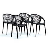 thumbnail of Set van 4 stapelbare stoelen AMBRA van polypropyleen met glasvezel, voor buiten en tuin, bar en restaurant, modern design voor keuken – Zwart