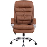 thumbnail of Décoshop26 - Fauteuil de bureau sur roulettes mécanisme de bascule intégré charge maximale 235 kg en similicuir marron clair cadre 10_0006958