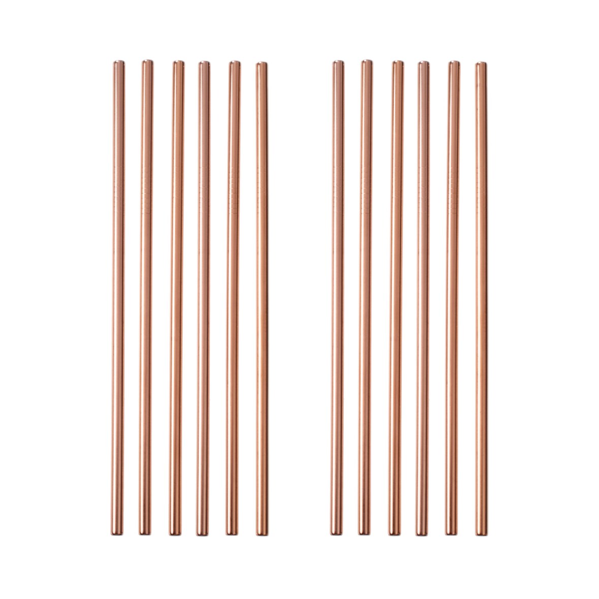 GRÄWE Edelstahl Trinkhalme 12er Set Rotgold Gerade