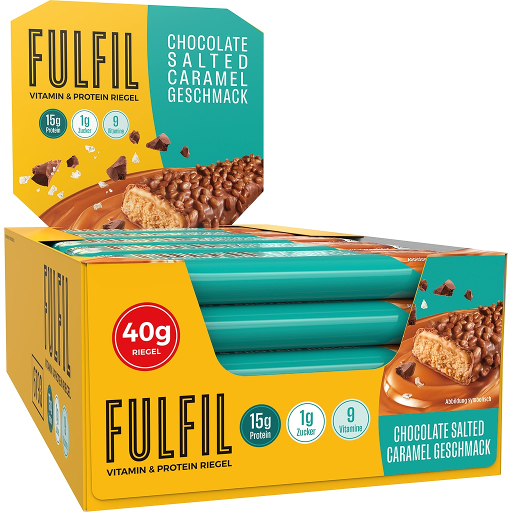 FULFIL Vitamin- und Proteinriegel Chocolate Salted Caramel Geschmack - 15 x 40 g (600g)