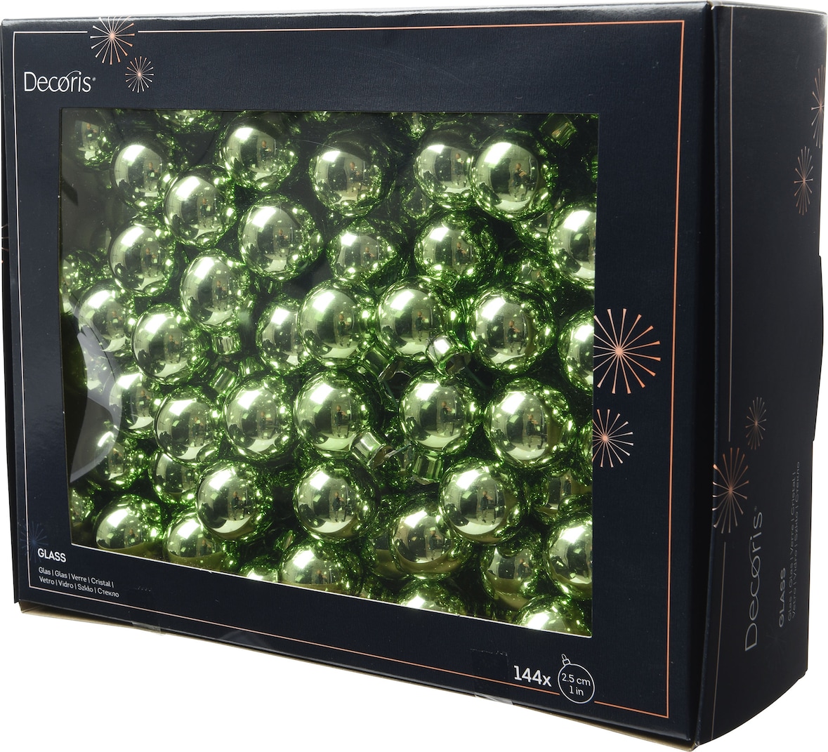 144 Glaskugeln am Draht 2,5cm Weihnachtskugeln Spiegelbeeren glänzend - kleine Dekokugeln Christbaumschmuck Weihnachtsdeko Grüntee