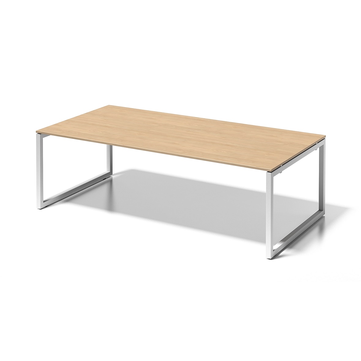 Bisley Cito Schreibtisch - 240 x120 cm Bürotisch XXL Chefschreibtisch in Ahorn - Gestell: verkehrsweiß