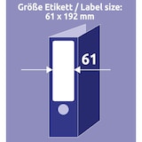 thumbnail of Avery Zweckform L4761-25 Ordner-Etiketten, A4 mit ultragrip, 61 x 192 mm, 30 Bogen/120 Etiketten, weiß