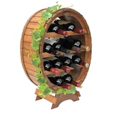 thumbnail of DanDiBo Weinregal Holz Stehend Weinfass 12 Flaschen Braun gebeizt Flaschenregal Flaschenhalter Fass