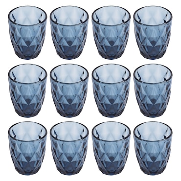 San Ignacio - Juego de 12 Vasos de Cristal 260 ml Color Azul