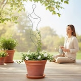 thumbnail of DanDiBo Rankhilfe Kletterhilfe Metall 140 cm Bodenstecker Gracia Gartenstecker Rankgitter Kletterpflanzen Blumenhalter Ranksäule Garten Blumen