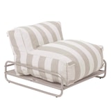 thumbnail of Chauffeuse rayée salon de jardin modulable et structure beige