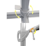 thumbnail of METRO PROFESSIONAL Parasol ROMA, aluminium/polyester, 3x3 m, ouverture à manivelle, rotation à 360°, protection UV50+, hydrofuge, anthracite/platine