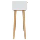 thumbnail of Mesa consola madera pino maciza blanco ratán natural 80x30x75cm