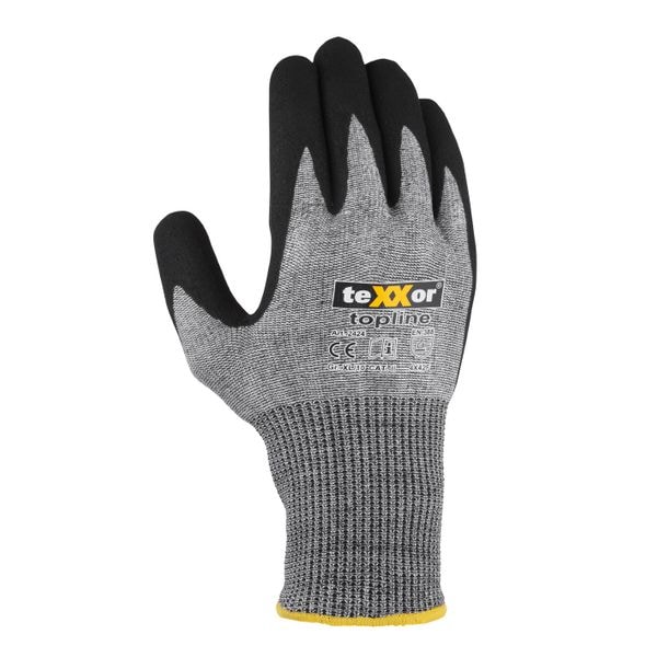 teXXor Schnittschutz-Strickhandschuhe, besandete Beschichtung, Schnittschutzklasse 5 / F - Größe 8 (M)