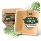 thumbnail of BIOZOYG 300 Stück quadratische Einwegschalen Palmblattschalen 300ml für Partys, umweltfreundliches Biogeschirr, Einmalgeschirr, biologisch abbaubar