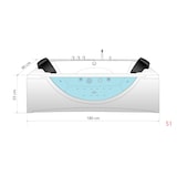 thumbnail of Whirlpool Pool Badewanne Eckwanne Wanne W81H-A-SC 90x180cm aktive Schlauch-Reinigung
