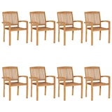 thumbnail of vidaXL Stapelbare Gartenstühle mit Kissen 8 Stk. Massivholz Teak