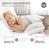 thumbnail of ML-Design Kinderbett Tipi 90 × 200 cm Hellgrau mit Rausfallschutz & Lattenrost – Kiefer, Hausbett mit Zaun, Bodenbett/Spielbett