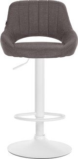 thumbnail of Barhocker SEGAD - Stoff Dunkelgrau 46.5x48x85 cm Weiß | Barstuhl Mit Lehne Tresenhocker Tresenstuhl Kneipenhocker Kneipenstuhl