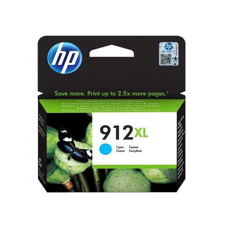 Hp Cartouche Jet Dencre 912xl - Cyan - Jet Dencre - Rendement Eleve - 825 Pages