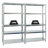 thumbnail of PROREGAL 2x Schwerlastregal Steel Eagle | HxBxT 180x100x40 cm | Fachlast 130kg | Verzinkt | Stecksystem Lagerregal Regalsystem 2 Stk.