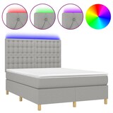 thumbnail of vidaXL Boxspringbett mit Matratze & LED Hellgrau 140x190 cm Stoff