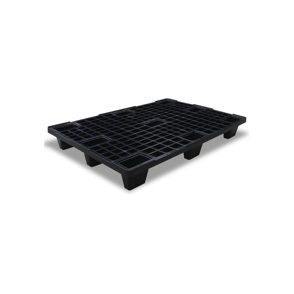 Palet encajable de 1.200x800x145 mm. 9 patas. Negro. reciclado CONGOST