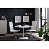 thumbnail of SalesFever Essgruppe 5-tlg. | rund 110 cm | Tischplatte Hochglanz + Gestell Metall | 4x Drehstuhl Kunstleder + Fuß verchromtes Metall | weiß