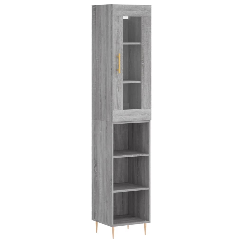 Helloshop26 - Buffet Sideboard Kommode Kleiderschrank Aufbewahrungsmöbel Organizer Küche Wohnzimmer Lounge hohe Sonoma-Eiche 34,5 x 02_0035342