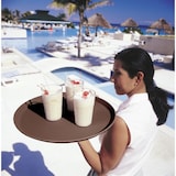 thumbnail of CAMBRO - 1600CT-138 - Pack de 3 unidades - Bandeja Camtread fibra de vidrio redonda c/superficie antideslizante - perfil alto - 40,5 cm Ø - Bronceado