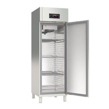 Congelador profissional de 1 porta, aço inoxidável, refrigeração a ar, GN2/1, 211 x 66 x 85,4 cm, com fechadura, 700L, CORECO 10286 Vaiotec