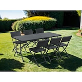 thumbnail of Tarrington House Klapstoel Vanimo, staal/ kunststof, rotanlook, zwart