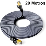 thumbnail of Cabo Ethernet Cat 8, Cabo LAN Plano Trançado de 40 Gbps 2000 MHz com Conector RJ45, 20 Metros