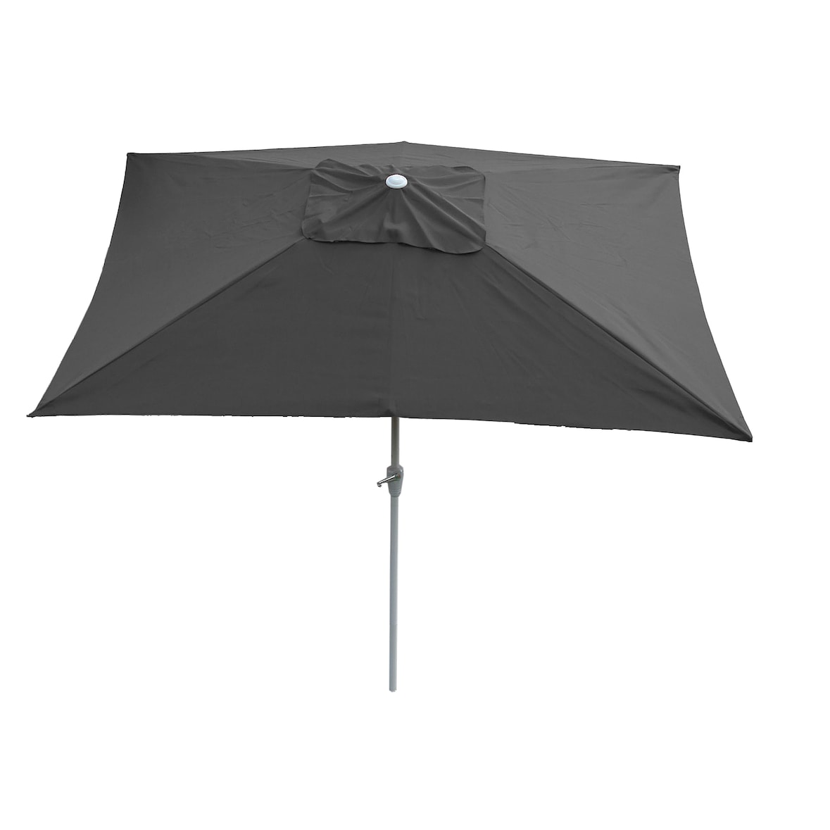 Parasol N23, tuinparasol, 2x3m rechthoekig kantelbaar, polyester/aluminium 4,5kg UV-bescherming 50+ ~ antraciet