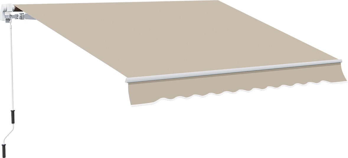 Toldo Manual Plegable de Aluminio con Manivela Terraza Balcón 395x245 cm Beige