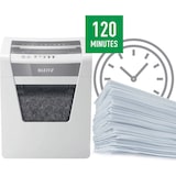 thumbnail of Leitz IQ, Distruggidocumenti Office P5, 10 fogli A4, Taglio micro, Sicurezza P5, Capacità 23 litri, Tecnologia anti-inceppamento, 80020000