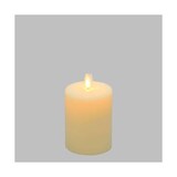 thumbnail of Bougie lumineuse LED cylindrique en cire ivoire flamme vacillante piles 10cm Timer blanc chaud Lotti