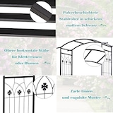 thumbnail of Gartenbank mit Rankbogen Metall Schwarz 154x60x205 cm, 2-Sitzer, wetterbeständig mit Epoxid-Beschichtung