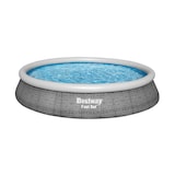 thumbnail of Bestway Fast Set runder aufblasbarer Pool mit Filterpumpe, graue Rattanoptik, 396 x 84 cm