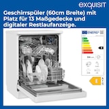 thumbnail of Exquisit START Geschirrspüler 60 cm, 13 Maßgedecke, Unterbaufähig, Startzeitvorwahl, Restlaufanzeige, 7 Spülprogramme, GSP9313-030E weiss