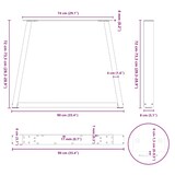 thumbnail of vidaXL Esstischbeine V-Form 3 Stück Schwarz 90x(72-73,3) cm Stahl