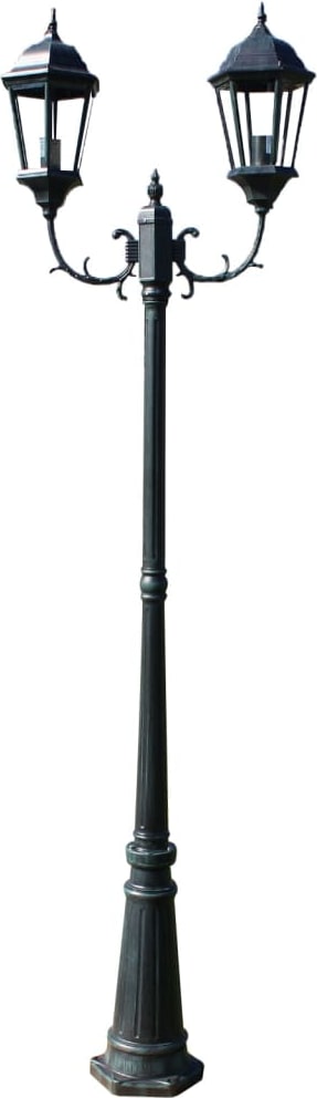 vidaXL Gartenlaterne 2-flammig 230 cm Dunkelgrün/Schwarz Aluminium