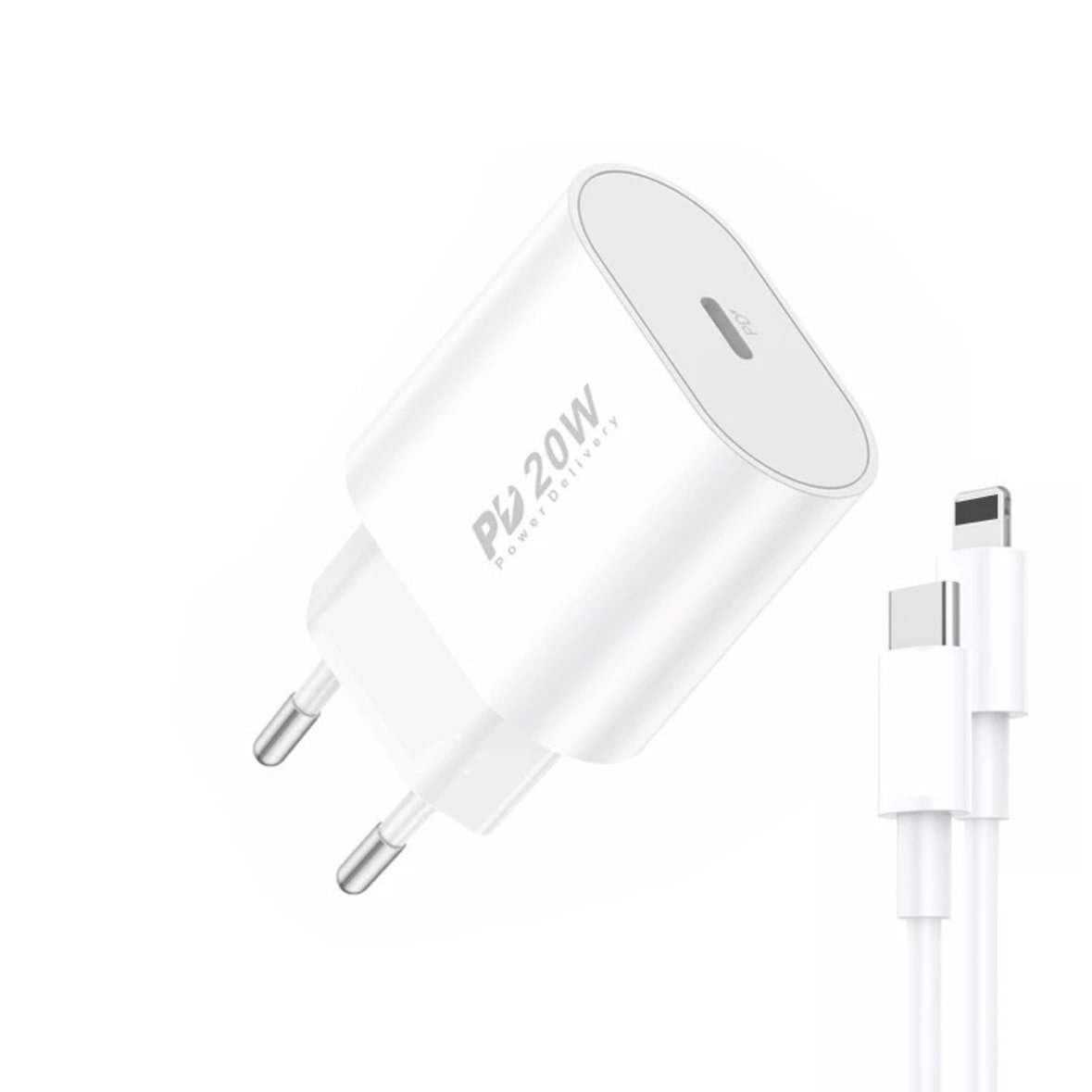 20W Netzteil mit Kabel für Apple iPhone iPad AirPods und iPod Schnellladegerät USB-C auf Lightning