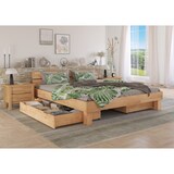 thumbnail of Geöltes Massivholzbett 200x200 Buche Großfamilienbett Doppelbett Zubehör wählbar 60.86-20 Federleisten