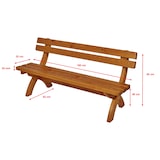 thumbnail of METRO PROFESSIONAL Biertafelset 3-delig Rainbach, grenenhout, 2 bierbanken 180 x 62 cm, 1 biertafel 180 x 80 cm, bruin