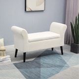 thumbnail of Taburete Pie de Cama Tapizado en Terciopelo Banco de Almacenaje con Tapa Abatible Reposabrazos y Patas de Madera para Dormitorio Salón 111,5x41x65 cm