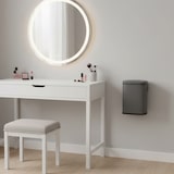 thumbnail of Relaxdays Kosmetikeimer Wandmontage, 3 Liter, Absenkautomatik, Inneneimer, Metall, eckiger Badezimmer Mülleimer, grau