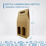 thumbnail of 25x Caixa de Cartão 2 Garrafas de Vinho 18x9x40cm - Embalagem para Garrafas de Vinho para Presentes de Natal, Páscoa, Adegas de Vinho