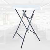 thumbnail of BRASQ Statafel Set van 4 ⌀80cm Wit/ Grijs Inclusief 4x Statafelrok - Bartafel - Vouwtafel - Inklapbaar van kunststof en Metaal voor binnen en buiten