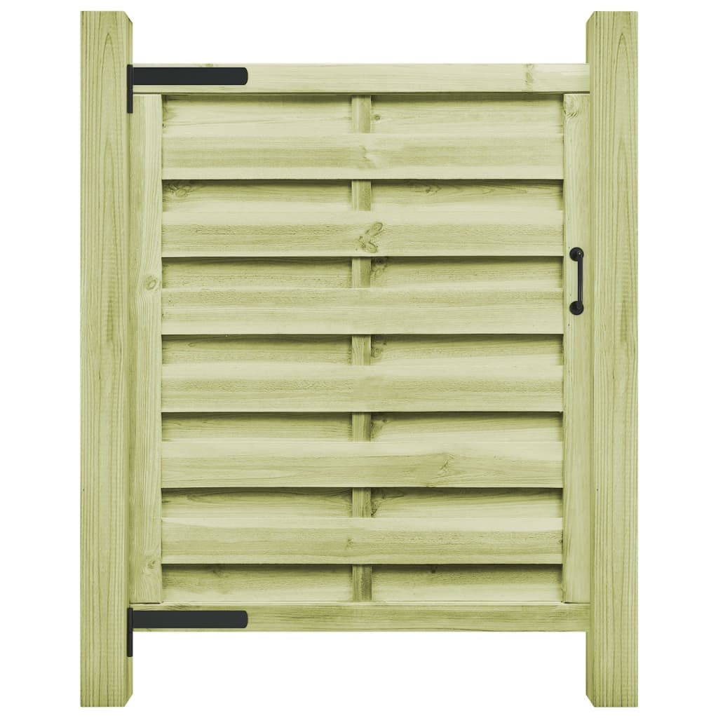 Puerta de valla madera de pino impregnada verde 100x125 cm